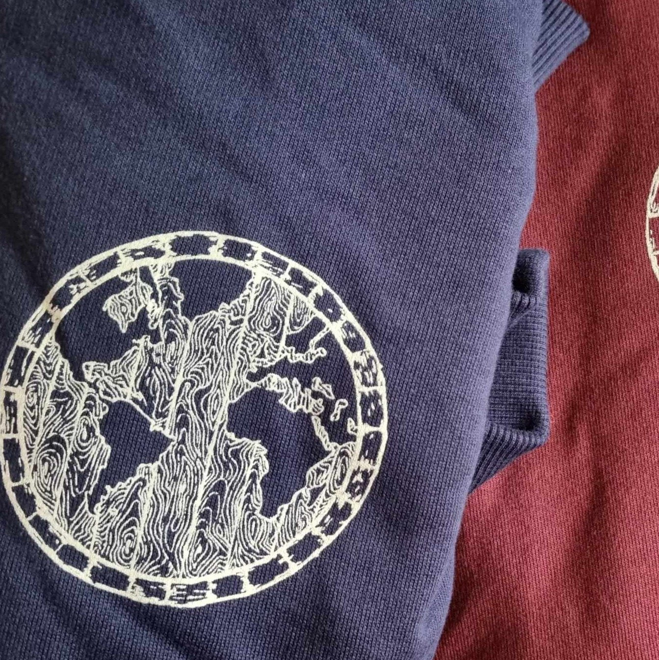 Navy & Burgundy Pull Over Hoodies